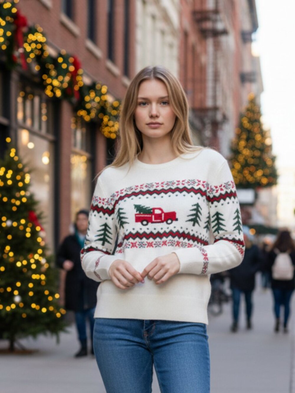 NWT Vince Camuto Women's Perfect Holiday Sweater Size XL Cream Red  Soft